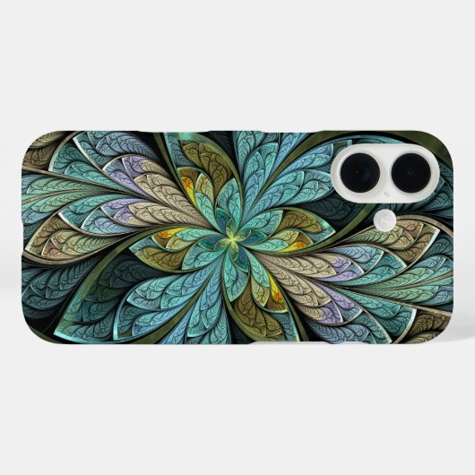 LaのChanteuseのGlaceターコイズの抽象芸術 Case-Mate iPhoneケース (裏面 (横))