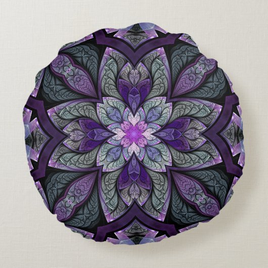 LaのChanteuse Violettの円形の装飾用クッション ラウンドクッション (裏面)