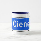 LaのCienega通り、ロサンゼルスのカリフォルニアの道路標識 マグカップ (中央)