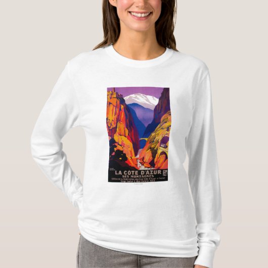 LaのCote d'AzurのヴィンテージPosterEurope Tシャツ (正面)