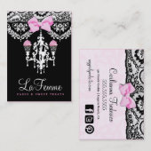 LaのFemmeの311のケーキの黒 名刺 (正面/裏面)