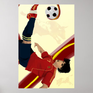 LaのFuria Rojaのスペイン人のスペインのSarjis著2014年のサッカー ポスター