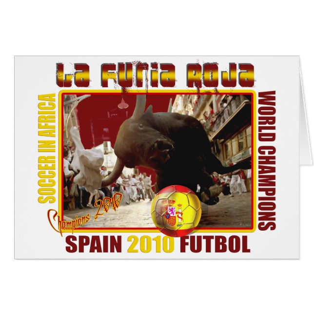 LaのFuria Rojaのスペイン人のBullのサッカーFutbol (正面横)