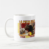 LaのFuria Rojaのスペイン人のBullのサッカーFutbol コーヒーマグカップ (左)