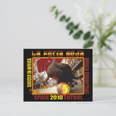 LaのFuria Rojaのスペイン人のBullのサッカーFutbol ポストカード (スタンド正面)