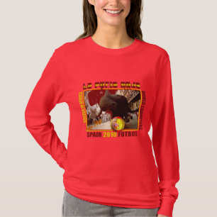 LaのFuria Rojaのスペイン人のBullのサッカーFutbol Tシャツ