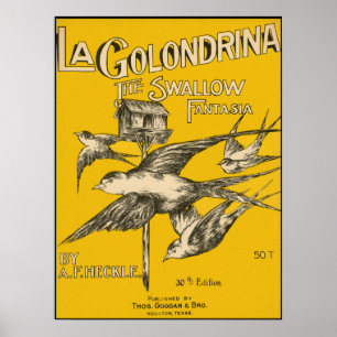 LaのGolondrinaのつばめのファンタジア-ヴィンテージ音楽 ポスター