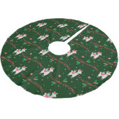 LaのLaのラマのクリスマス ブラッシュドポリエステルツリースカート (アングル)