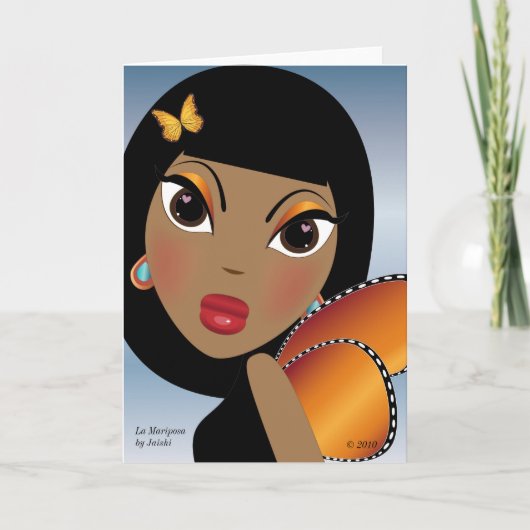 LaのMariposa (蝶)の挨拶状 カード (正面)