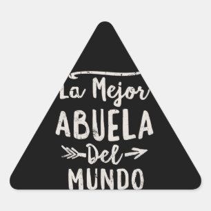 LaのMejor Abuela Del Mundo Grandmaの母の日 三角形シール