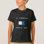 Laのparqueraのプエルトリコのアルファ飛び込みの旗 Tシャツ (正面)