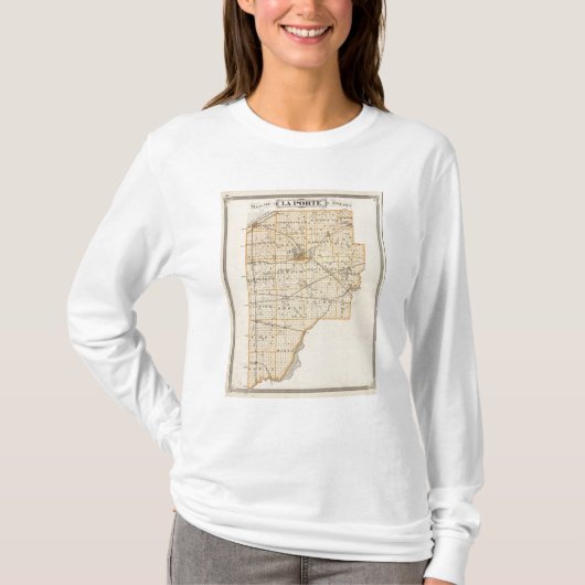 LaのPorte郡の地図 Tシャツ (正面)