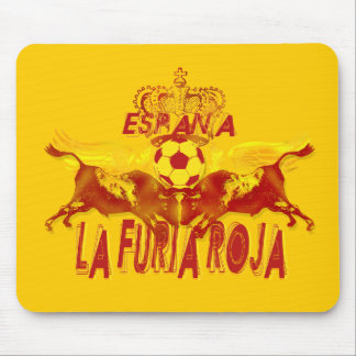 LaのRoja対のTorosの激怒する雄牛のfutbol王 マウスパッド