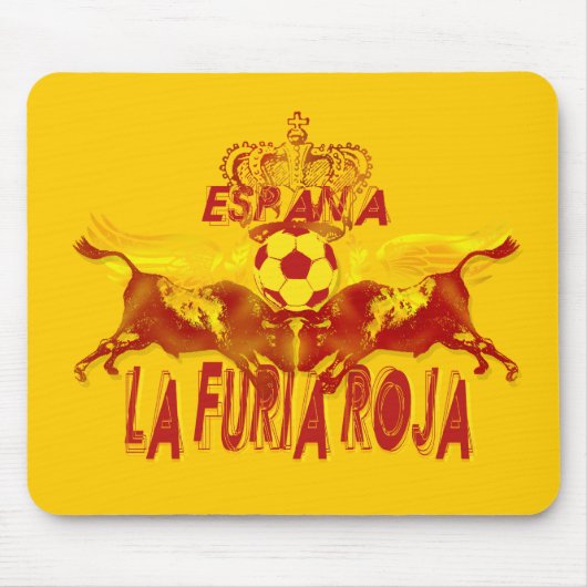 LaのRoja対のTorosの激怒する雄牛のfutbol王 マウスパッド (正面)