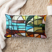 LaのSagrada Famíliaのステンドグラスの枕 ランバークッション (ブランケット)