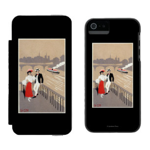 Laはアールデコ場面を引用します iPhone SE/5/5sウォレットケース