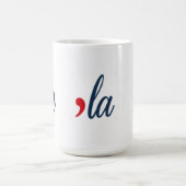 「LAはカマラハリスのためだ。白、赤、青 コーヒーマグカップ (中央)