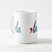 「LAはカマラハリスのためだ。白、赤、青 コーヒーマグカップ (正面左)