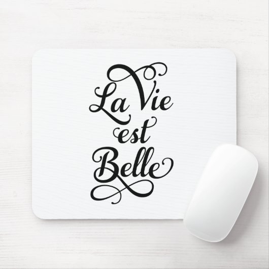 laは米国東部標準時刻の美女、生命を美しいです、フランス語引用します竸います マウスパッド (マウス)