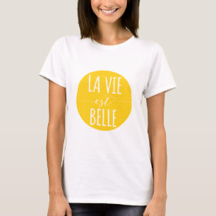 laは米国東部標準時刻の美女、生命を美しいです、フランス語引用します tシャツ