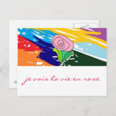 Laはenのばら色カードを竸います ポストカード (正面/裏面)