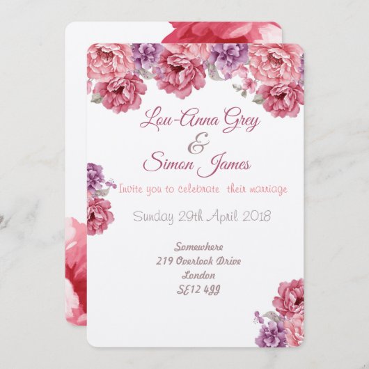 Laはenを上がりました竸います 招待状 (正面/裏面)