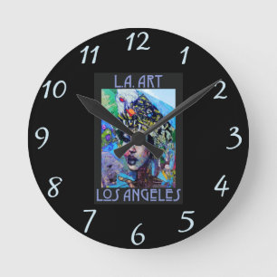 LAアートウォール時計 ラウンド壁時計