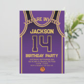 LAバスケットボールチームの誕生日招待状 招待状 (スタンド正面)