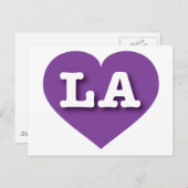 LAパープルハート- I love LA ポストカード (正面/裏面)