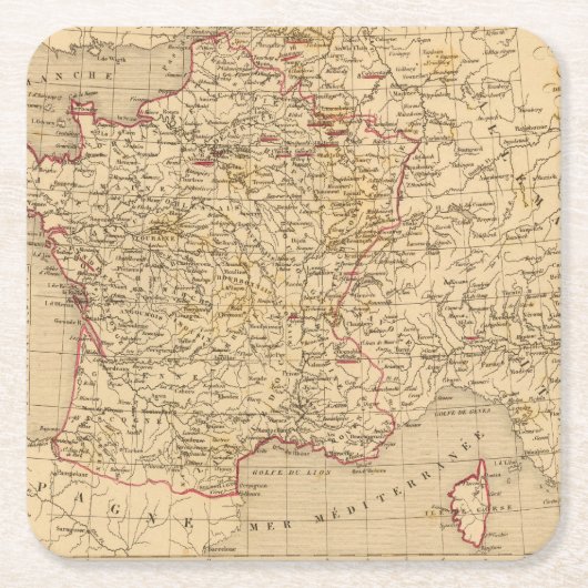 Laフランス1793年1774年 スクエアペーパーコースター (正面)