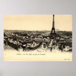 La旅行エッフェルのパリフランスc1910のヴィンテージ ポスター