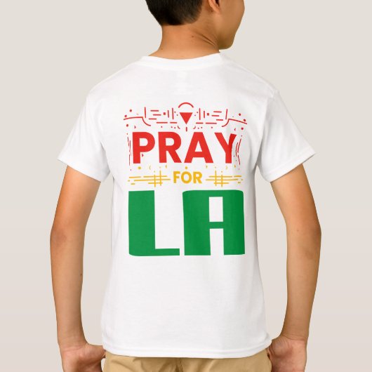 LA用祈・ロサンゼルス装飾用クッション用祈りの言葉 Tシャツ (裏面)