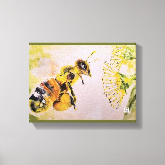 la abeja y la flor キャンバスプリント (正面)