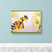la abeja y la flor キャンバスプリント (インサイチュ (ウッドフロア))