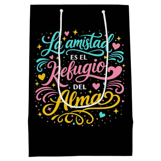 La amistad es el refugio del alma ミディアムペーパーバッグ (裏面)