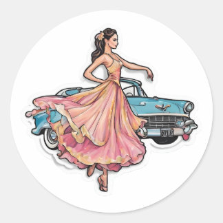 la bailarina y su coche ラウンドシール