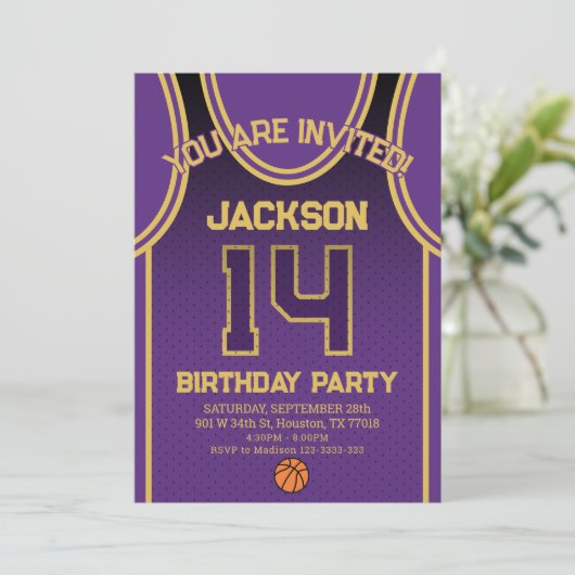 LA Basketball Team Birthday Invitation 招待状 (スタンド正面)