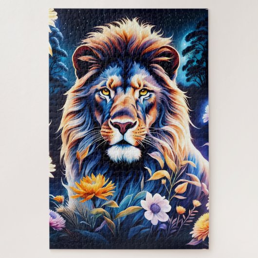 La beauté d'un lion dans son environnement ジグソーパズル (縦)