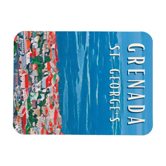 La beauté tropicale de Grenade à Saint George's マグネット (横)