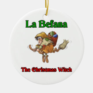 La Befanaクリスマスの魔法使い。 セラミックオーナメント