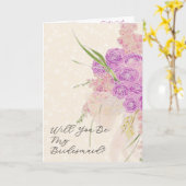 La Boca Gold Will You Be My Bridesmaid bow Bouquet カード (黄色い花)