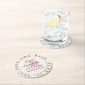 La Boca Golden Sheer Bow Bouquet Save-the-Date  ラウンドペーパーコースター (インサイチュ)