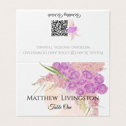 La Boca Rosa blush bow Bouquet Table Number Place (外部フラット)