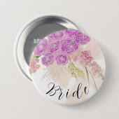 La Boca Rosa blush sheer bow and bouquet Brides 缶バッジ (正面&裏面)