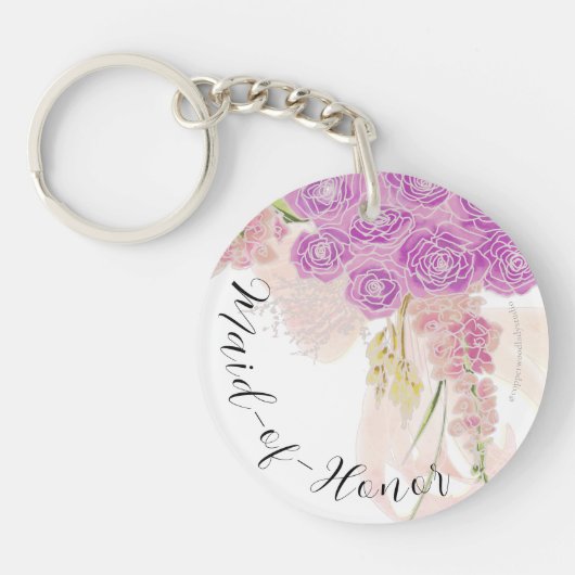 La Boca Rosa bow and Bouquet bridesmaid  Keychain キーホルダー (正面)