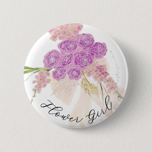 La Boca Rosa bow Bouquet flower girl  缶バッジ (正面)