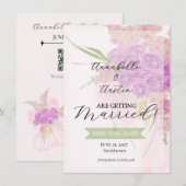 La Boca Vendretti Pink sheer bow Bouquet   招待状 (正面/裏面)