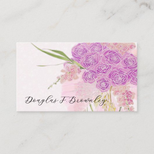 La Boca Vendretti Sheer Pink Bow Bouquet on Pink プレイスカード (正面)