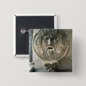 La Bocca di Verita (真実) (写真)の口 缶バッジ (正面&裏面)