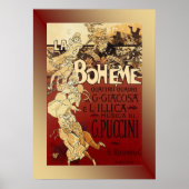 La Boheme ~ Puccini Opera 1896 Poster w/Background ポスター (正面)